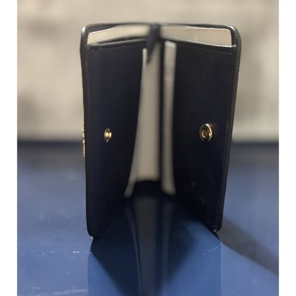 Kate Spade Madison Vase Floral Printed Med Blue White Leather Wallet - Picture 5 of 11